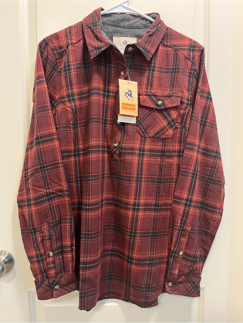 Legendary Whitetails Red and Black Plaid Button-Down Shirt